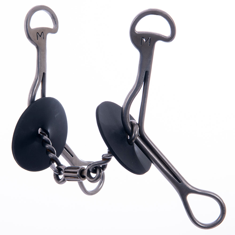 Merrill Bits Medium Shank Twisted Wire 3 Piece Mouthpiece With Roller