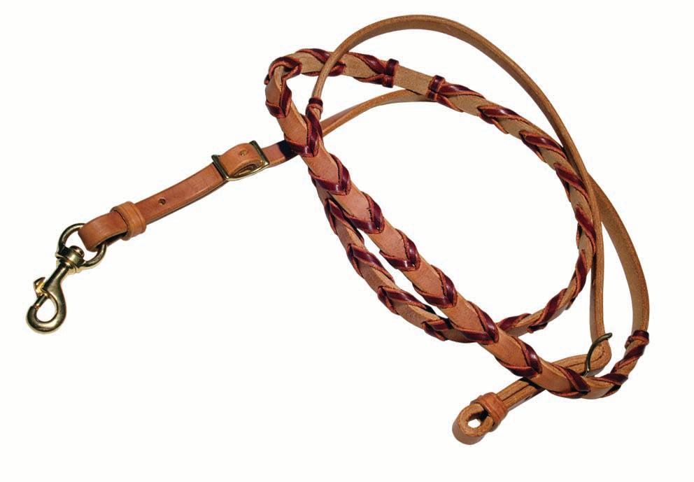Burns Saddlery Harness Leather Laced Barrel Rein
